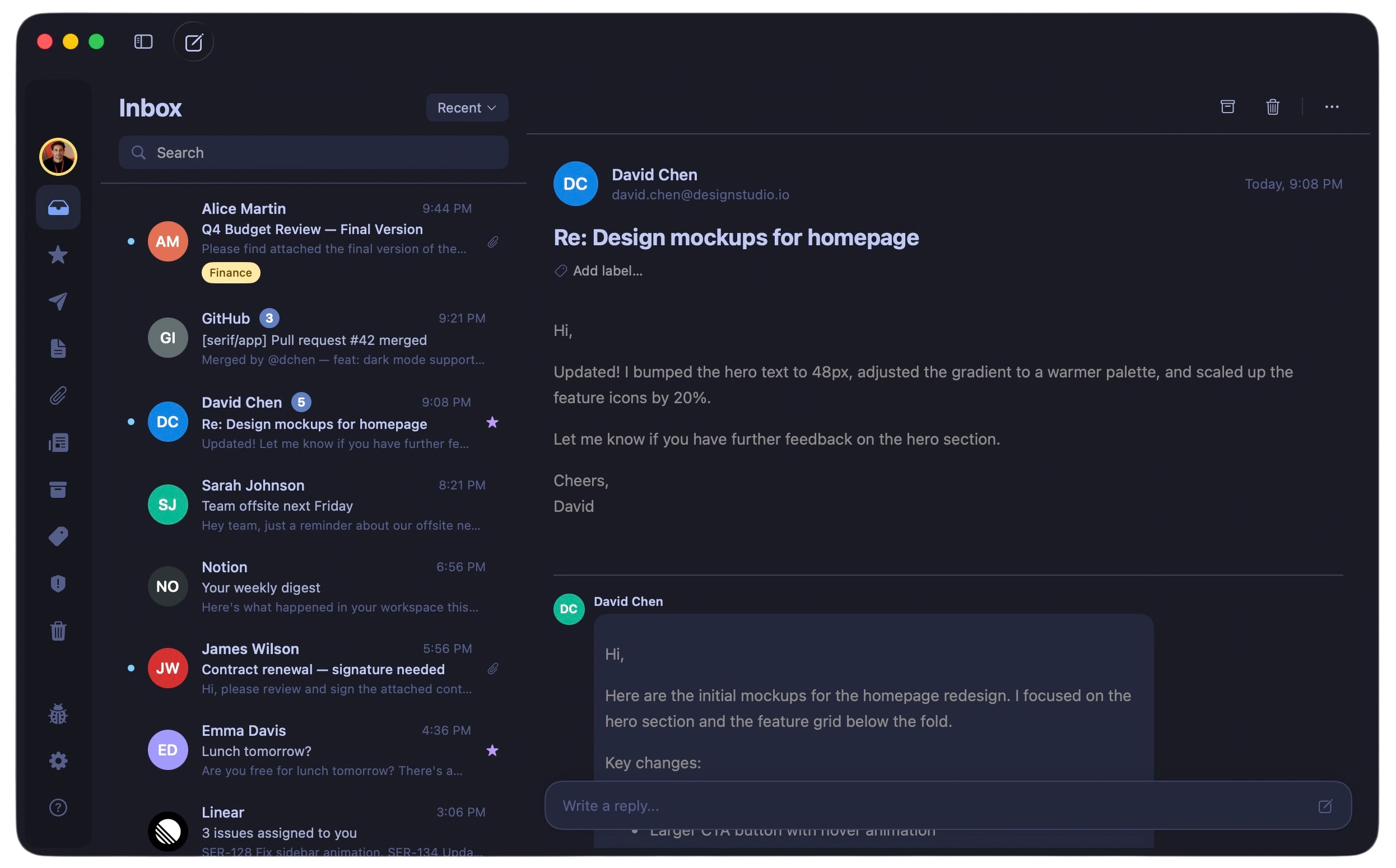 Serif — Gmail client for macOS